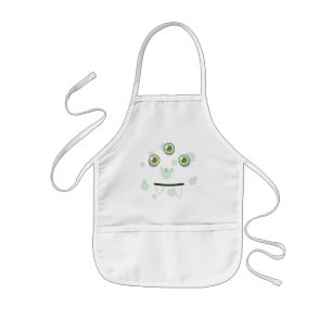 Enfant Le tablier de l'enfant face au monstre vert