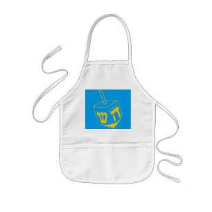 Enfant Le tablier des enfants de Dreidel de bleu et d'or