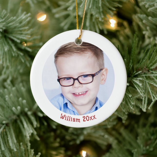 Enfant Photo Ornements de Noël Avec Nom (Arbre)