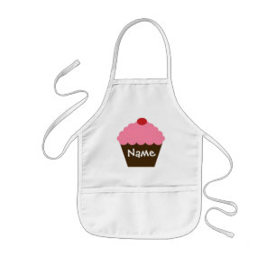 Enfant Tablier à gâteau rose personnalisé