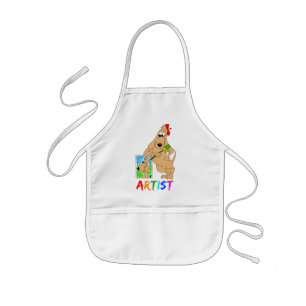 Enfant Tablier de chemise d'art de chien d'artiste