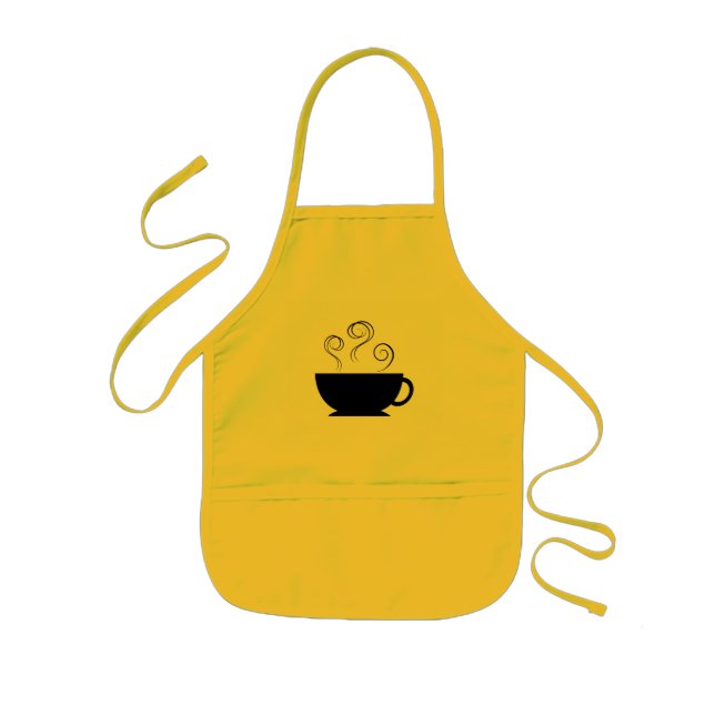 Enfant Tablier de remous de vapeur de tasse de café noir (Devant)