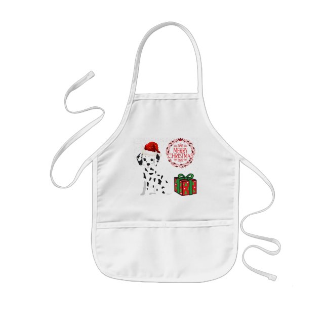 Enfant Tablier enfants dalmatiens de Noël. (Devant)