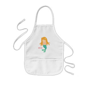 Enfant Tablier personnalisé par fille mignonne de sirèn