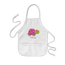 Tablier personnalisé par tortue mignonne pour des
