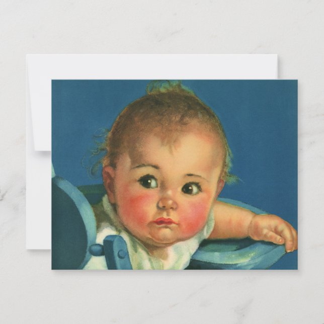 Enfant vintage, Bébé mignon dans une invitation à  (Devant)
