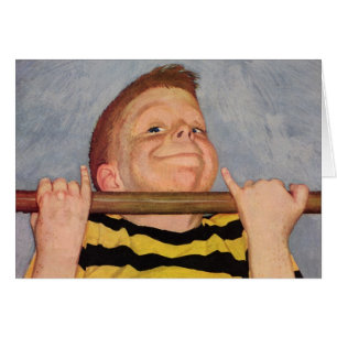 Enfant vintage, Garçon Faisant Chin Ups, Sports D'