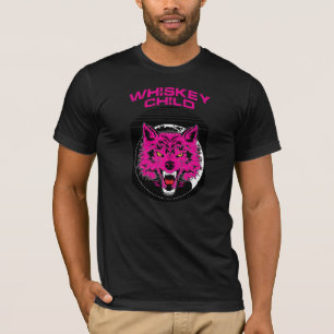 ENFANT WHISKEY - T-shirt noir avec logo PINK WOLF