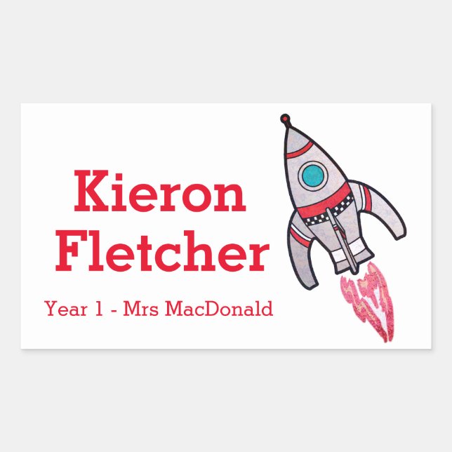 Enfants appelés autocollants de fusée d'identifica (Devant)