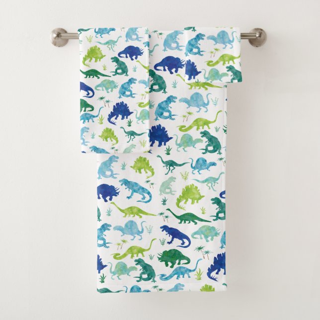 Enfants Aquarelle Dinosaure Silhouette Motif Garço (En situation)