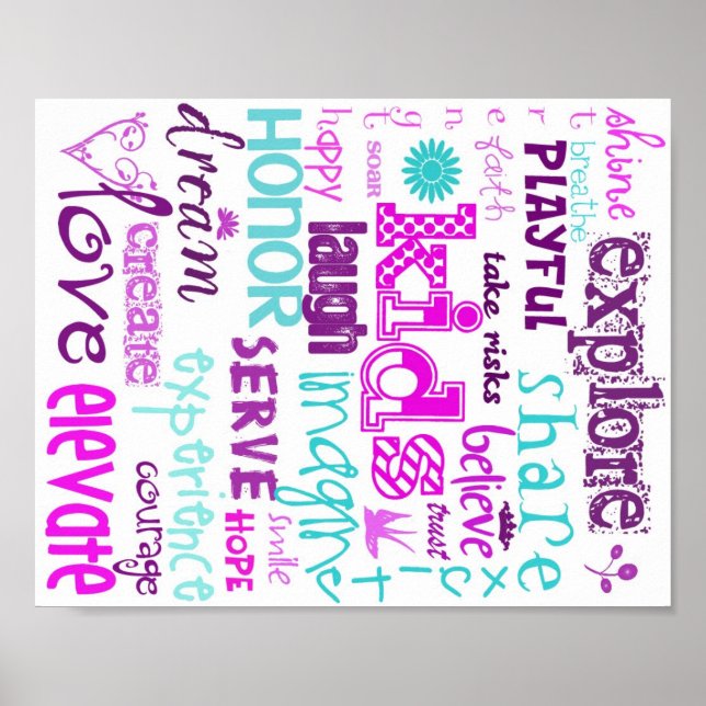 Enfants au Pastel sur affiche (Devant)