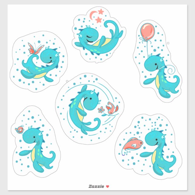 Enfants/Bébés 6 Stickers Nessy & Amis Set (Feuille)