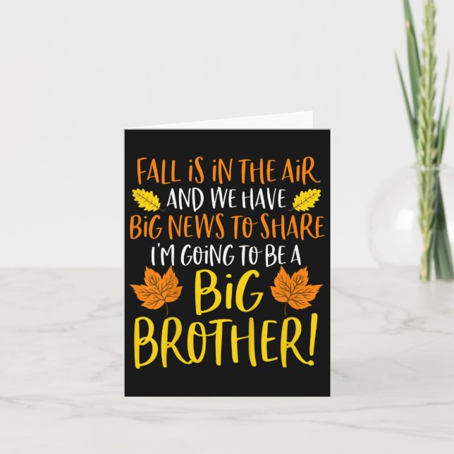 Enfants Big Brother Faire-part de grossesse automn (Devant)
