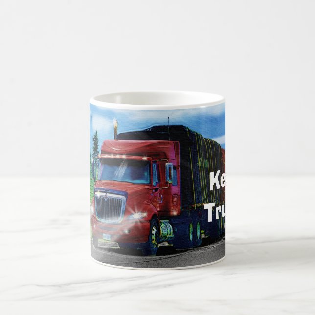 Enfants Big Red Cargo Camion Boire Mug (Centre)