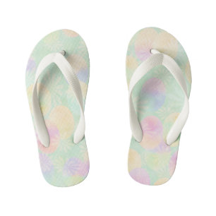Enfants Bubble Floral Turquoise. Les tongs de l'enfant