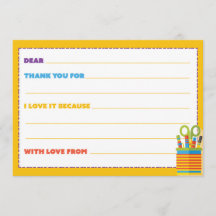 Enfants Cartes de remerciements