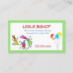 Enfants colorés Jouer Carte Date