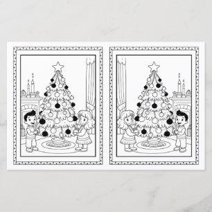 Enfants Coloriage Arbre Papier de Noël Modèle