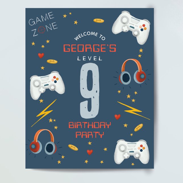 Enfants Cool Jeu Anniversaire Affiche de bienvenue (Créateur téléchargé)