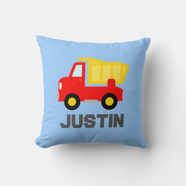 Enfants coussin avec camion de jouets et nom perso (Recto)
