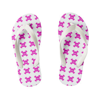 Enfants Crânes roses Paire de tongs