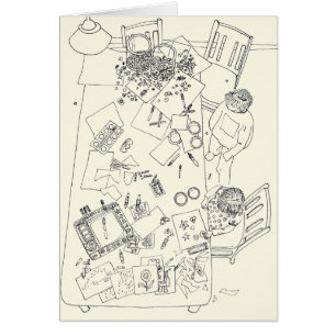 Enfants Creative Mess Drôle Famille Ligne Dessin