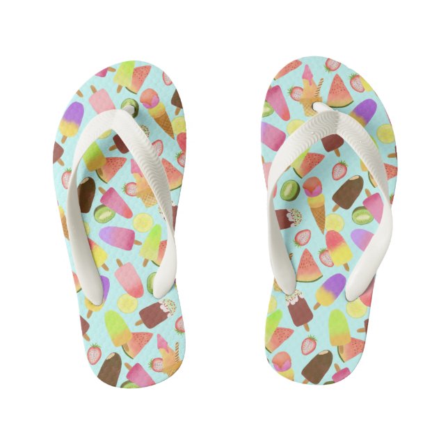 Enfants Crème glacée Turquoise. Les tongs de l'enfant (Semelle)