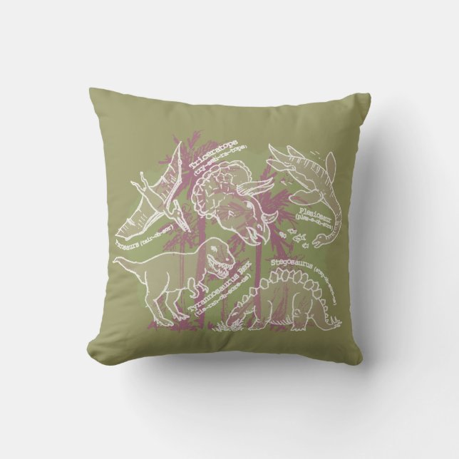 Enfants Dinosaur Jungle vert coussin coussin (Recto)