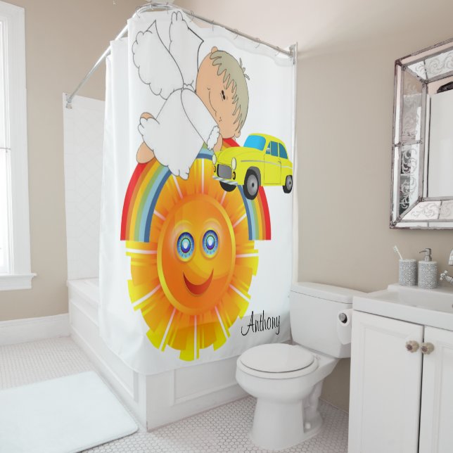Enfants Douche rideau Angel voiture Rainbow Sun (En situation)