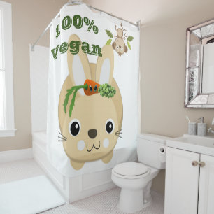 Enfants Douche rideau de lapin Carottes et pois de