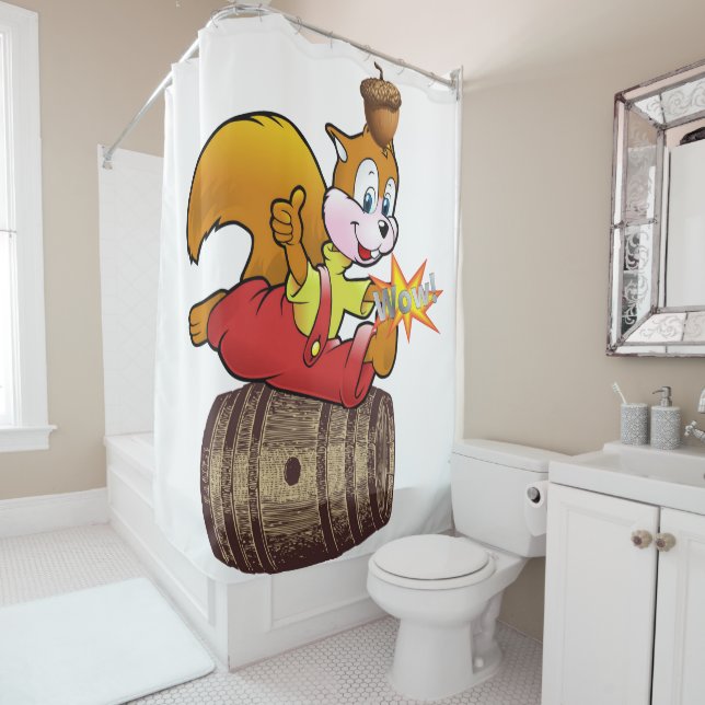 Enfants Douche rideau écureuil Acorn Barrel (En situation)