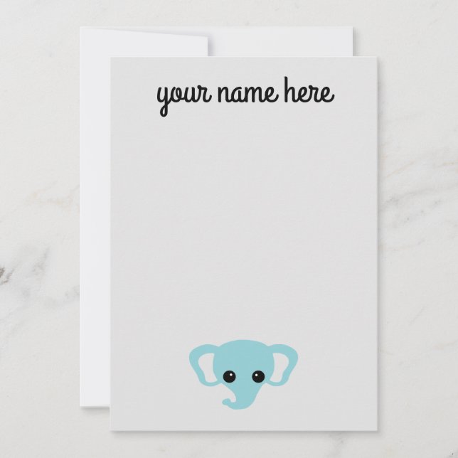 Enfants éléphants personnalisés Cartes pour notes  (Devant)
