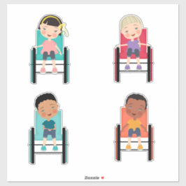 Enfants en fauteuil roulant Stickers 2