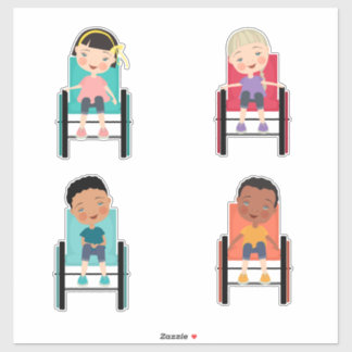 Enfants en fauteuil roulant Stickers 2