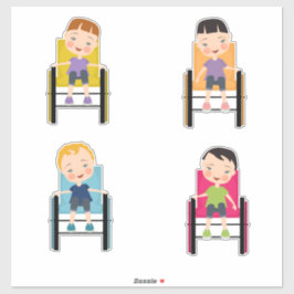 Enfants en fauteuil roulant Stickers 4