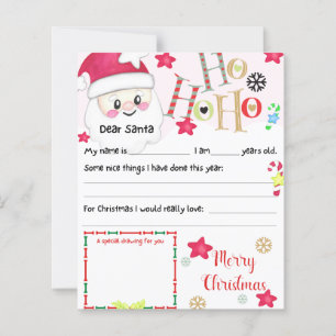 Enfants festifs cher Père Noël feuille papier