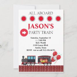 Enfants Fête Train Anniversaire Invitation