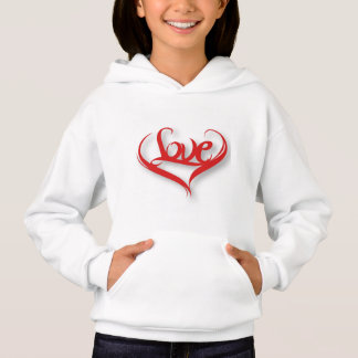 Enfants Filles Amour Coeur Sweat - shirt à capuche