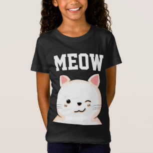 ENFANTS FILLES CHAT MEOW T-Shirts tee - shirts