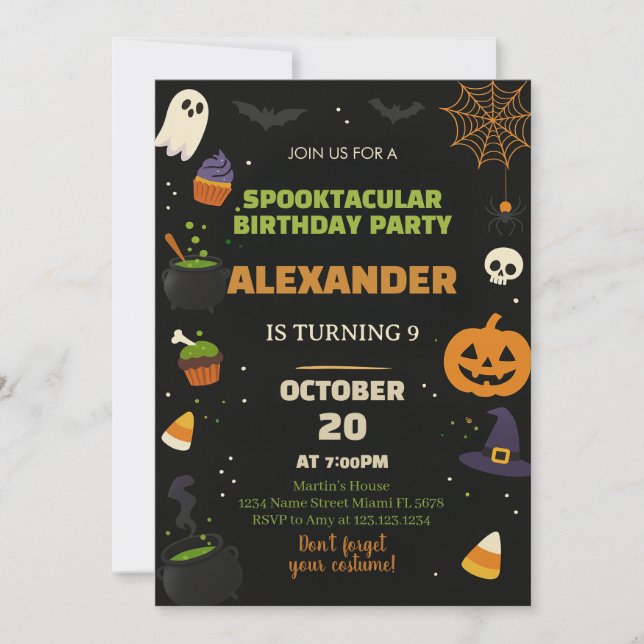 Enfants Halloween Anniversaire Invitation (Devant)