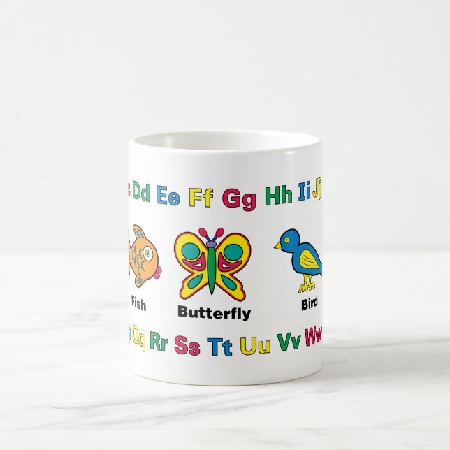 Enfants heureux alphabet et tasse d'animaux (Centre)