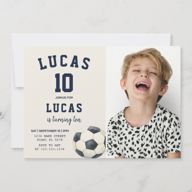 Enfants Invitation de la fête sportive avec photo (Devant)