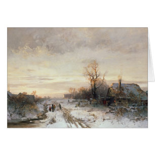 Enfants jouant dans un paysage d'hiver