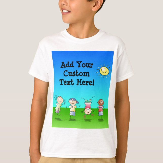 Enfants jouant dehors sur un T-shirt de jour (Devant)