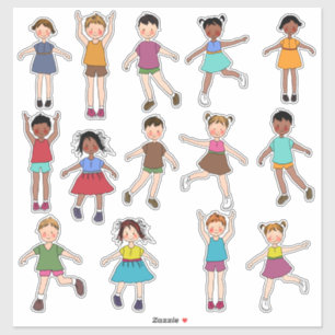 Enfants Jouant Stickers