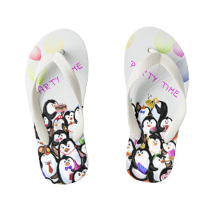 Enfants Les tongs de l'enfant drôle avec Happy Penguins Pa