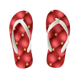 Enfants Les tongs de l'enfant rouge et or