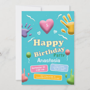 Enfants mignons Anniversaire Fun Party Invitation