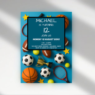 Enfants Modernes Sports Invitation Anniversaire