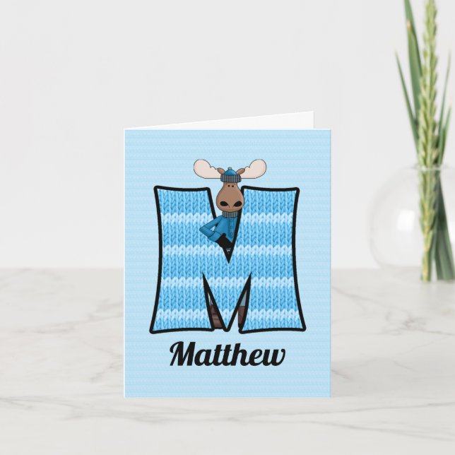 Enfants Moose bleue Monogramme M Blond (Devant)